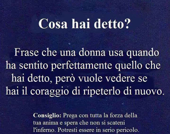 Cosa hai detto? - Что ты сказал?